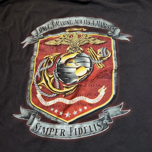 Black Ink Design Tee XXL – “Once a Marine Always a Marine” - Picture 7 of 9